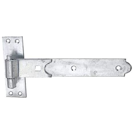 1 charnière de porte galvanisée à crochet et bande plate pour abri de jardin 250 mm x 38 mm x 4,5 mm
