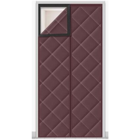 Rideau de porte isolant magnétique, protection contre le froid, blocage de la lumière, isolation phonique, 120 x 220 cm (marron) (1/5)