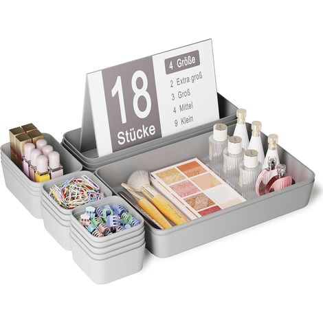 10 Boites Organisateur Tiroir Cuisine Salle Bain Bureau Maquillage Cosmétique Plastique Lot (1/5)