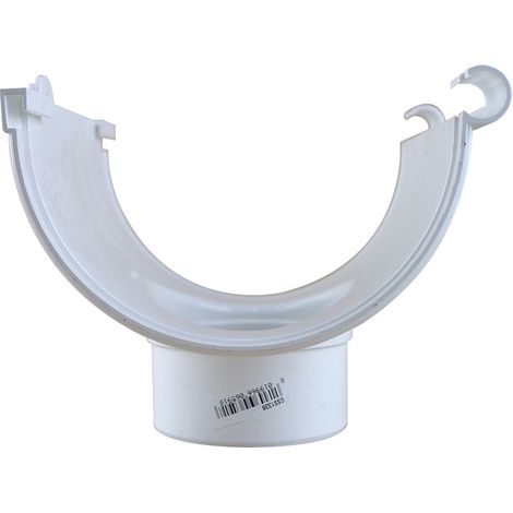 Naissance centrale avec support Bi-system PVC 33 demi-ronde - Blanc - First Plast (1/5)
