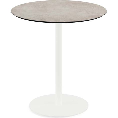 Urban table de bistrot avec piètement blanc + plateau HPL Ø70 cm - Veba