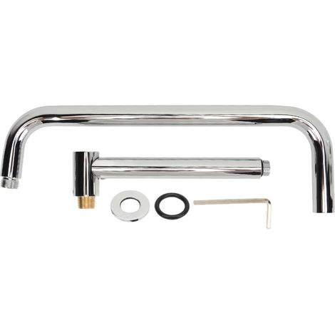 Shower Arm Extension, Stainless Steel Shower Head Extension with Flange for Bathroom (Electroplated) (1/5)