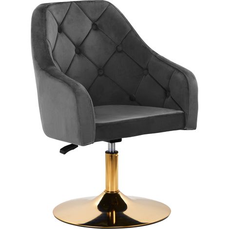 Sillón giratorio 4Rico QS-BL14G de terciopelo gris (1/5)
