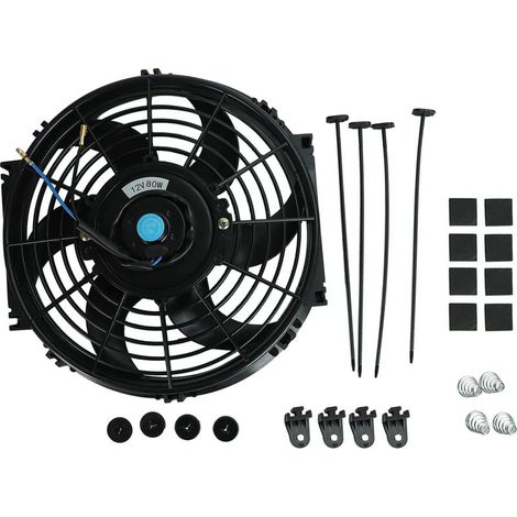 10 Pouces 12V 80W Ventilateur de radiateur électrique universel Slim Fan Push Pull-Feuille moteur (1/5)