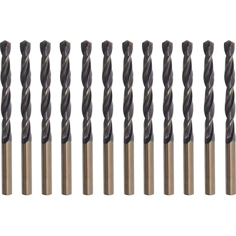 Lot de 12 forets hélicoïdaux en carbure de tungstène pour métal, acier inoxydable, alliage d'aluminium, 4 mm