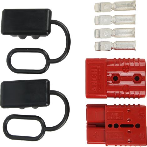 Connecteur d'alimentation de batterie 175 A, câble 1/0 AWG, à connexion et déconnexion rapides avec capuchon anti-poussière, pour treuil, remorque, voiture électrique, chariot ou camping-car. (1/5)