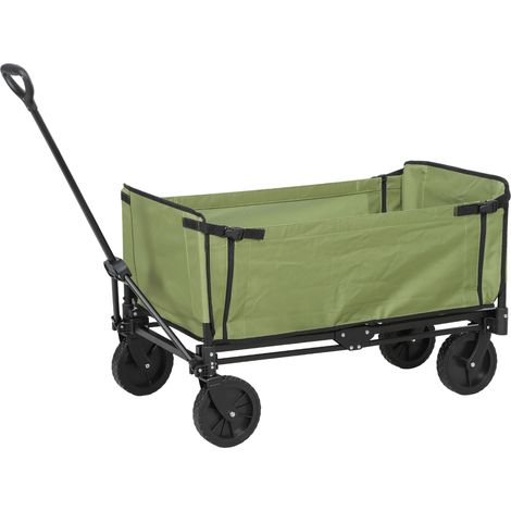 Faltbarer Gartenwagen, 130 l, abnehmbare Tasche, schwenkbarer Teleskopgriff, 90 x 50 x 60 cm, schwarz
