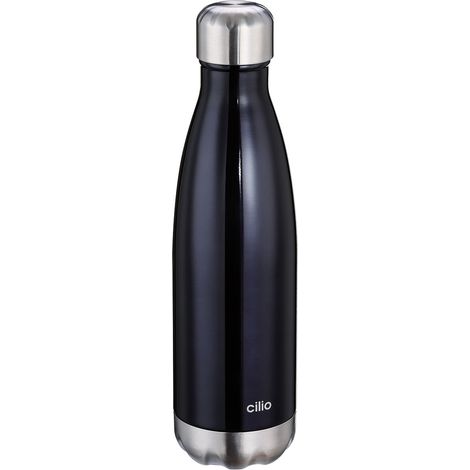 Borraccia termica Cilio, in metallo, nera, 500 ml (1/2)