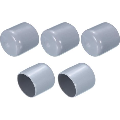 5Pcs Embouts en Caoutchouc de 25mm (1") pour Tube Rond en PVC, Couvercle de Boulon, Protecteurs de Filetage de Vis Gris (1/5)