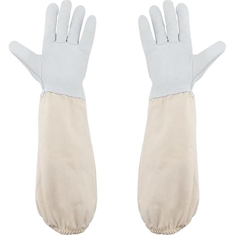 Guantes de apicultura de piel de cabra antipicaduras con mangas ventiladas para todos los niveles. (1/5)
