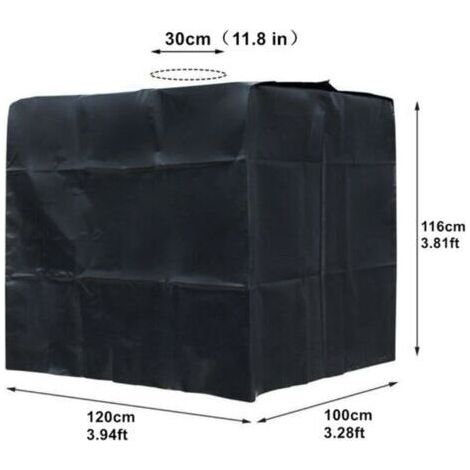 INHHUB Black UV-Resistant Tank Cover for 1000 Litre Tanks 210D