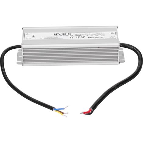 Alimentation étanche 100W pour ruban LED, transformateur 12V, driver électronique LPV-100-12, adaptateur IP67, alimentation extérieure, chargeur 220V vers DC. (1/5)