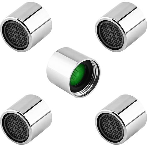 Lot de 5 Aérateur, Filetage intérieur 18 mm, Laiton chromé, Pour robinet cuisine salle de bain