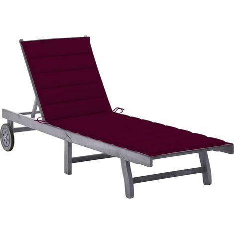 Lettino prendisole sedia a sdraio lettino prendisole letto da giardino mobili da esterno per patio con cuscino legno massello di acacia grigio 020012474