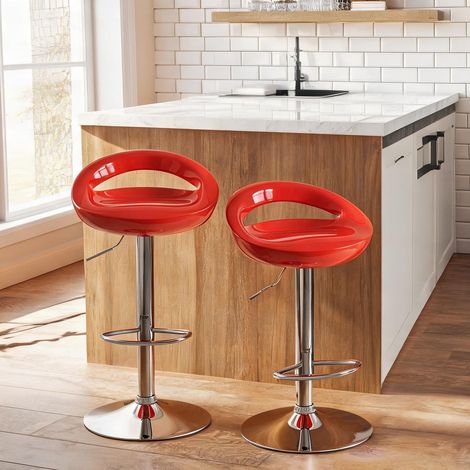 Tabouret de bar rosso en metallo ABS 46 x 41 x 96 cm (1/5)