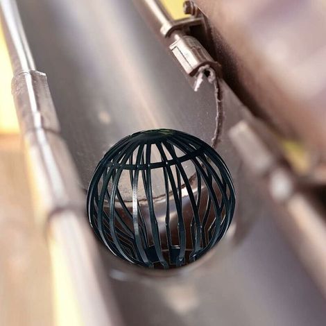 Filtro per grondaia, 4 pezzi, protezione per grondaia, in plastica, resistente, antiruggine, drenaggio fluido, adatto per grondaie, rete per grondaia (nero, 5,7 x 4,9 x 1,7 pollici) (1/3)