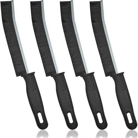 Brosse Nettoyage, Brosse De Nettoyage des Interstices, Brosse Joint Carrelage, Ustensiles de Ménage Multifonctionnelle, Outil de Nettoyage pour la Cuisine, Les Toilettes, Fenêtre (4, Noir) (1/5)