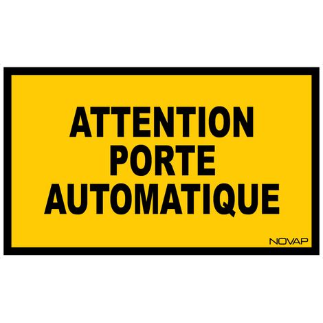 Panneau Attention porte automatique - Rigide 330x200mm - 4161389