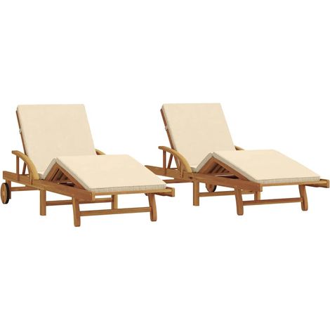 Maison Exclusive - Lettino da sole 2 pcs Beige 200 x 67 x 84 cm (1/5)