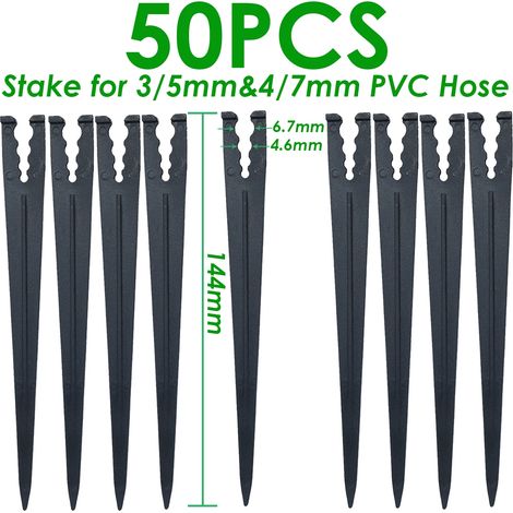 (KSL01-931-50PCS) Raccord en T à 3 voies barbelé 1/8'' pour tuyaux d'irrigation goutte à goutte, outils de jardinage (1/4)