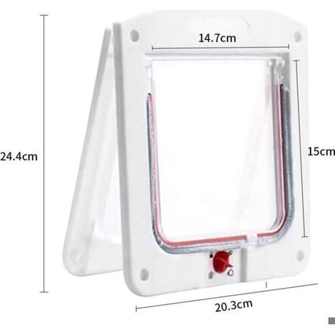 Porte Animal - 4 Positions Verrouillage - Pour Bois PVC Murs Extérieurs - Jusqu'à 15 kg - 24,4 x 20,3 cm (1/5)