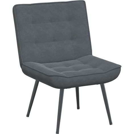 vidaXL Sedia Relax 64x74x84 cm Grigio Scuro in Velluto (1/5)