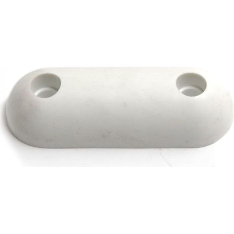 Lot de 5 tampons ovales en caoutchouc blanc pour siège de toilette (60 mm x 22 mm x 12 mm) (1/2)