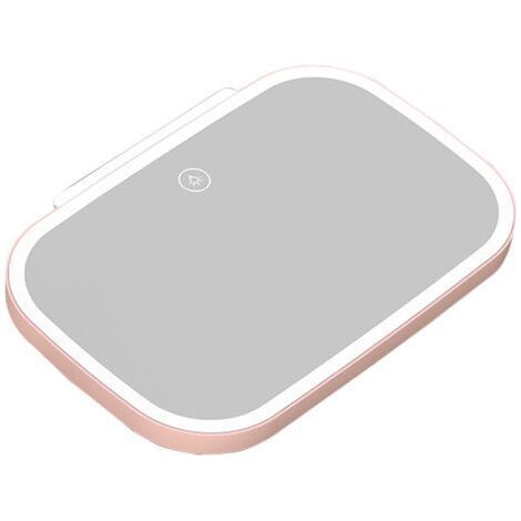 Miroir de pare-soleil universel pour voiture, miroir de maquillage LED à intensité variable, éclairage LED, rétroviseur intérieur automobile avec éclairage LED, rose pratique (1/5)