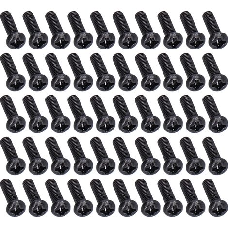 50 vis à métaux à tête cylindrique en acier DIN 7985, entièrement filetées, zinguées noires, M3x10 (1/5)