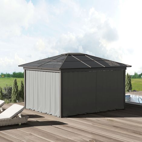 Tenda di ricambio per gazebo, set da 4, per gazebo 3x3 m, 302x205 cm, grigio chiaro