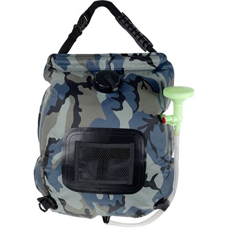 Sac de douche solaire extérieur camouflage 20L, sac de bain pliable en PVC, sac de rangement d'eau portable (1/5)