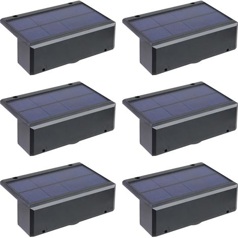 (6 lampes à lumière chaude) Lampes solaires LED de jardin ultra-lumineuses, étanches, pour balcon, escaliers et éclairage public extérieur. (1/5)
