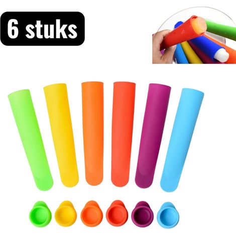 moules à glaçons en silicone aux couleurs vives - Moules à glaces en bâtonnets sécurisés pour enfants - Kit de création de glaces à faire soi-même (1/5)