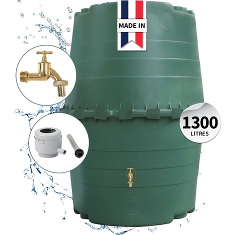 Garantia – Récupérateur d'eau de pluie 1300L – Montage rapide avec clips de serrage – Étanchéité durable – Polypropylène recyclé