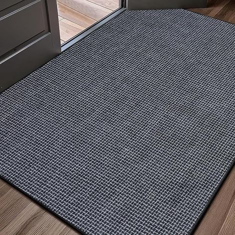 Indoor Doormat, 80 x 120 cm, Non-Slip Absorbent Entrance Mat, Ultra-Thin Washable Doormats, Carpet for Indoor, Outdoor, Bedroom, Kitchen, Entrance, Hallway (Grey) (1/4)