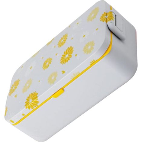 Boîte à lunch portable jaune en PP 1 étage, compatible (1/5)