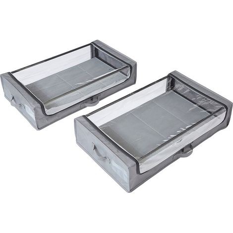 Underbed Storage Cart and Wheels (Pack of 2) - L43 x W74 x H18 cm