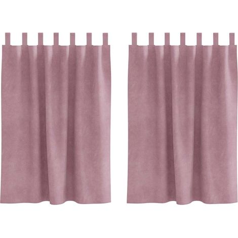 Rideaux avec des rideaux 2 pcs Rose foncé 140 x 140 cm Velours CFW80125 (1/4)