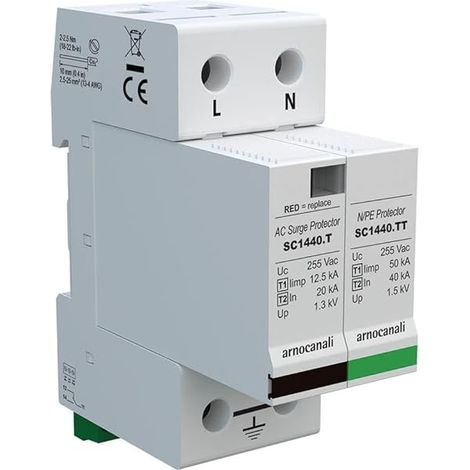 Scaricatore di sovratensione T2 per reti TT-TN 20/40kA Arnocanali SS442TT