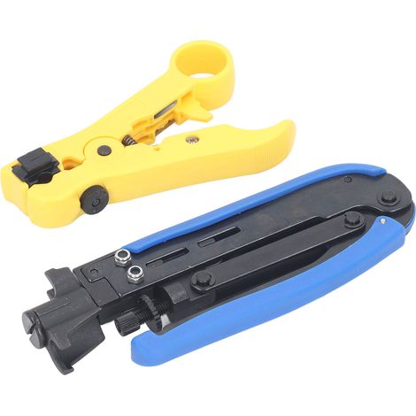 Pince à sertir pour câble coaxial, outil combiné, pince à dénuder et sertir portable réglable, kit d'outils (1/5)