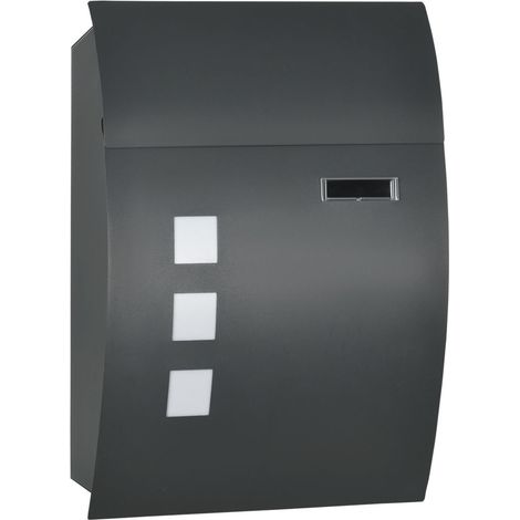 CASSETTA POSTALE RICURVA IN ACCIAIO ZINCATO 45X10X32 CM GRIGIO (1/5)