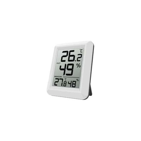 Drahtlose Wetterstation für drinnen und draußen mit Außensensor, kleinem Digitalthermometer und Hygrometer. Kompakt und präzise. – Crezuo