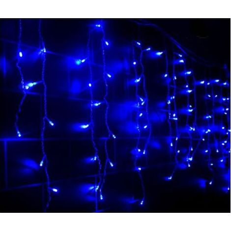216 LED lampes guirlande de stalactites de Noël, 5 mètres, 8 modes, rideau de lumières féeriques pouvant être connectées, décoration de Noël pour extérieur, mariages et fêtes (bleu) (1/4)