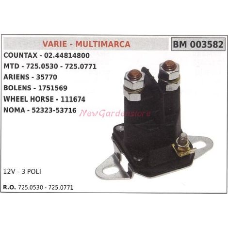 Relè solenoide multimarca countax mtd ariens bolens wheel horse noma 003582