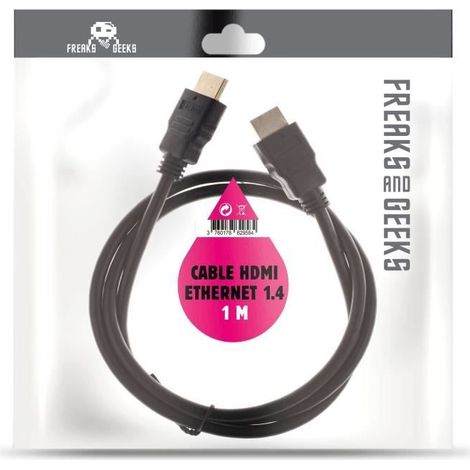 Câble HDMI - FREAKS AND GEEKS - 1.4 - 1 mètre - Ethernet - Marron