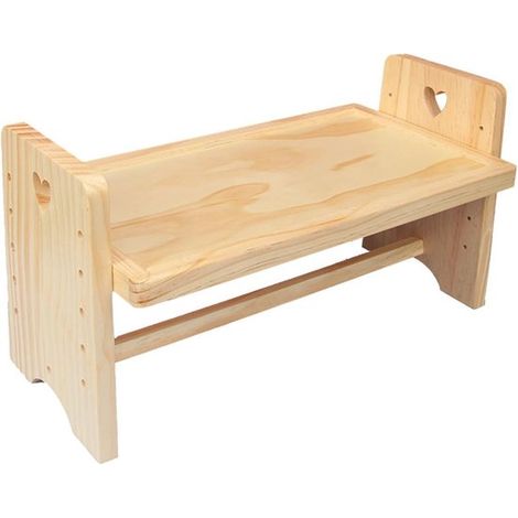 Bac à litière surélevé avec support en bois design, support à litière en bambou réglable en hauteur pour chiens et chats (S) (1/4)