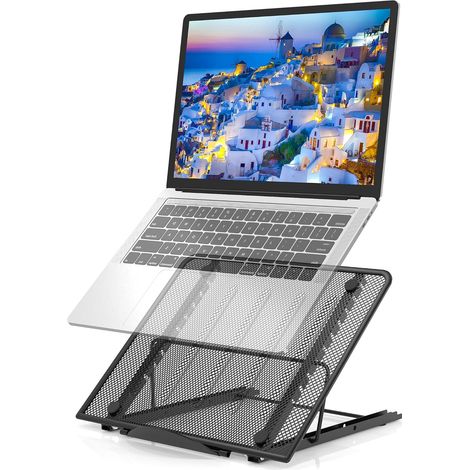 JSSEVN - Laptop Stand, 24.21919.8cm Ventilated Laptop Stand, Adjustable Ergonomic Lightweight Folding Bed Table for MacBook Air Pro, PC, iPad, Notebook, Tablet (1/5)