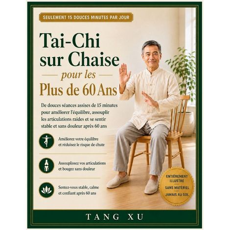 Tai-Chi sur Chaise pour les Plus de 60 Ans: De douces séances assises de 15 minutes pour améliorer l'équilibre, assouplir les articulations raides et se sentir stable et sans douleur après 60 ans