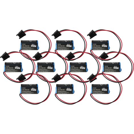 vhbw 10x Pile compatible avec Mitsubishi système de contrôle (1700mAh, 3,6V, Li-ion) (1/4)