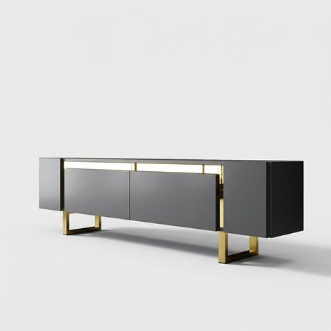 Mobili TV, tavolo TV, credenza bassa Stand Antracite Gold